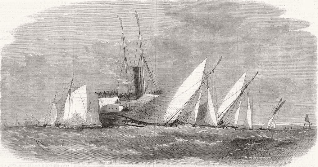 YACHTING.Rounding Chapman head;Folly;Wasp;Bessie;Quiver;Octoroon;Alexandra 1863